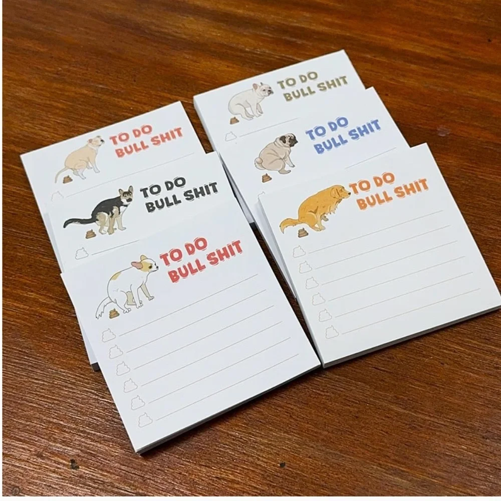 6pc Funny Dog-Themed Notepads- NEW